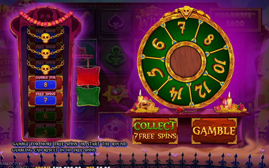 Bonus screen with WILD multiplier meter in play