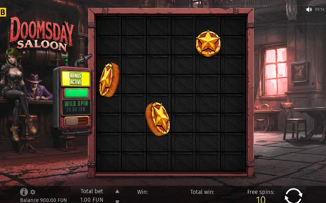 Free Spins round with Scatter symbols on the grid