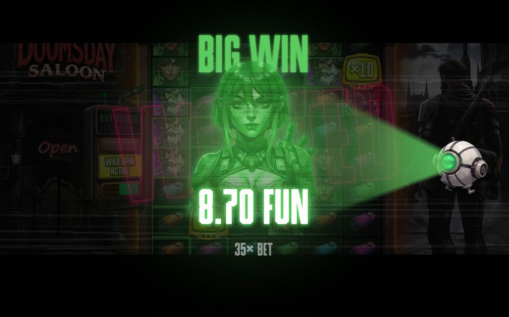 Win screen showing a Cluster Pays win on 6x8 grid
